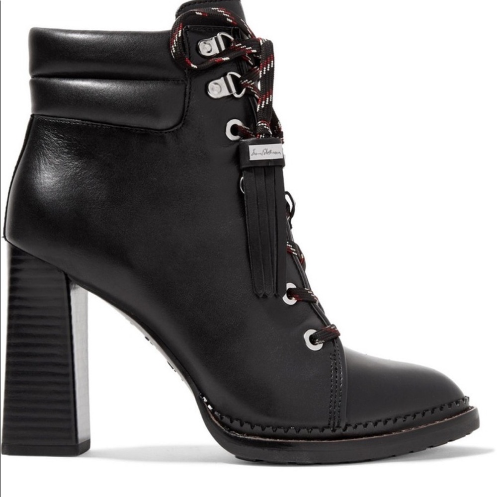 SAN EDELMAN SONDRA BLACK LEATHER HEEL BOOT